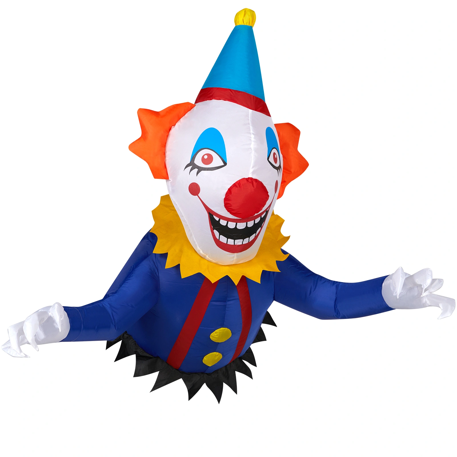 3FT Halloween Inflatable Clown Out of Window, Scary Blow Up Yard Decor with Built-in LED Lights for Holiday Party Garden Outdoor