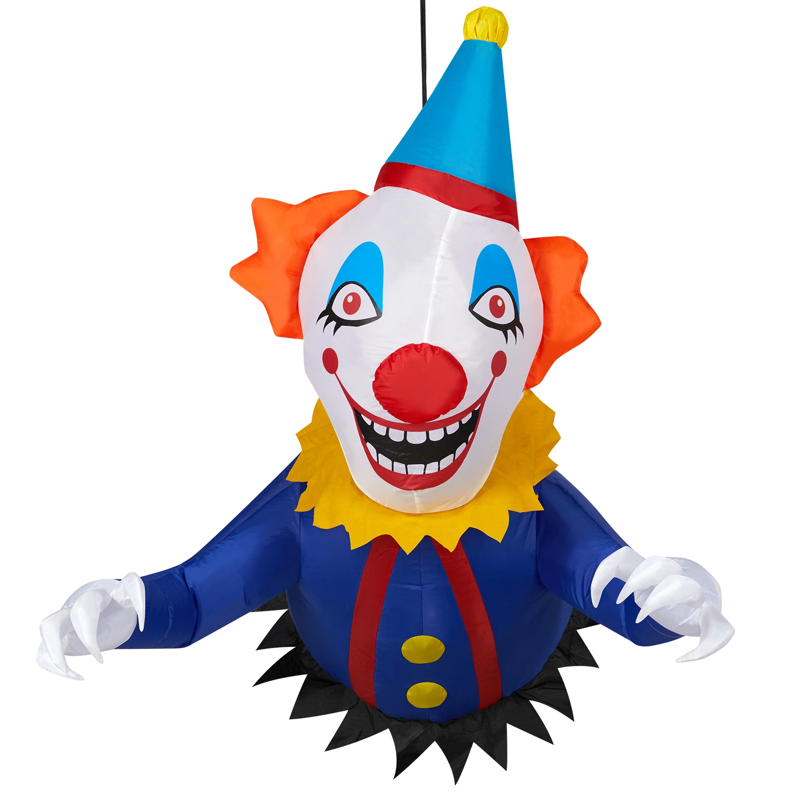 3FT Halloween Inflatable Clown Out of Window, Scary Blow Up Yard Decor with Built-in LED Lights for Holiday Party Garden Outdoor view 6