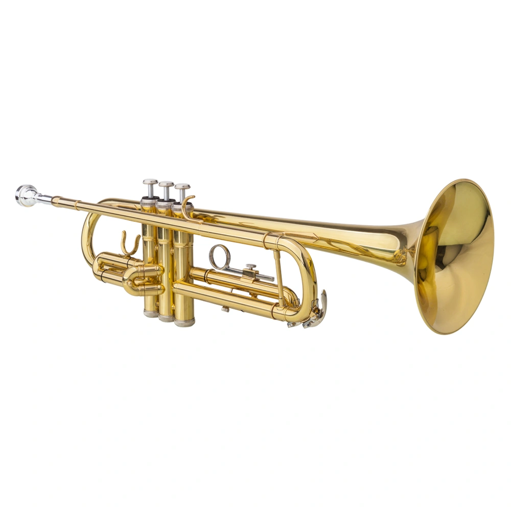 Adjustable Drop Bb Trumpet and Gloves Gift Set - Gold Metallic Finish