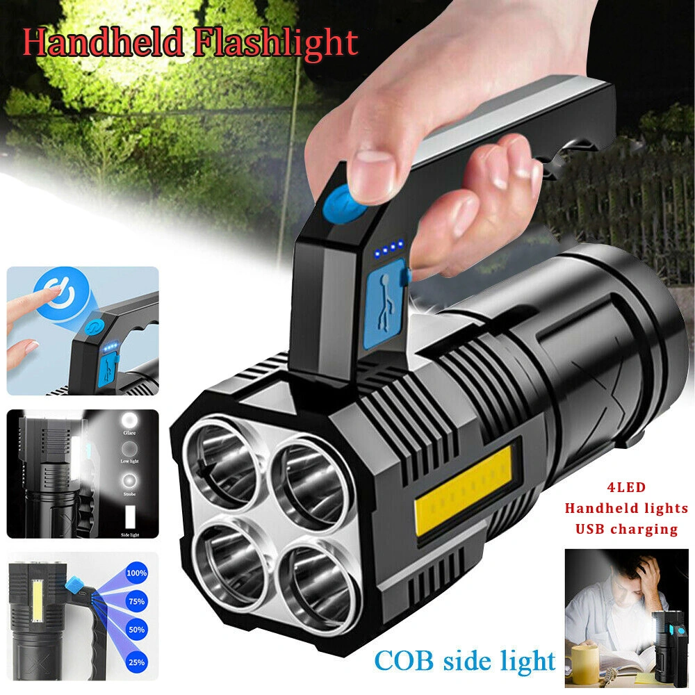 USB Rechargeable LED Flashlight, Handheld Spotlight & Work Light, Outdoor Searchlight, TK/TMEU Self-Pickup