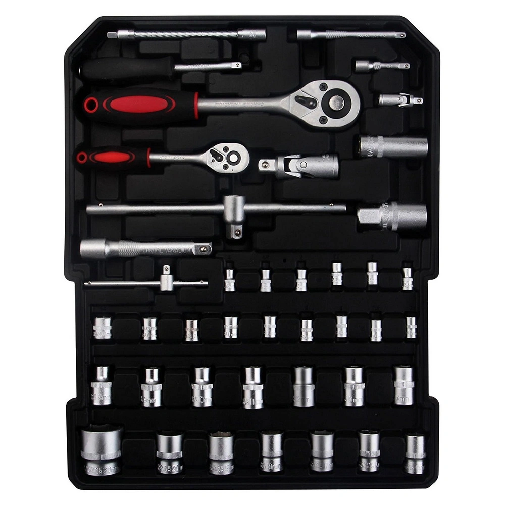 799pcs Aluminum Tool Set in Trolley Case, Silver Finish, Complete Mechanic Wrench & Socket Kit with Organizer view 9