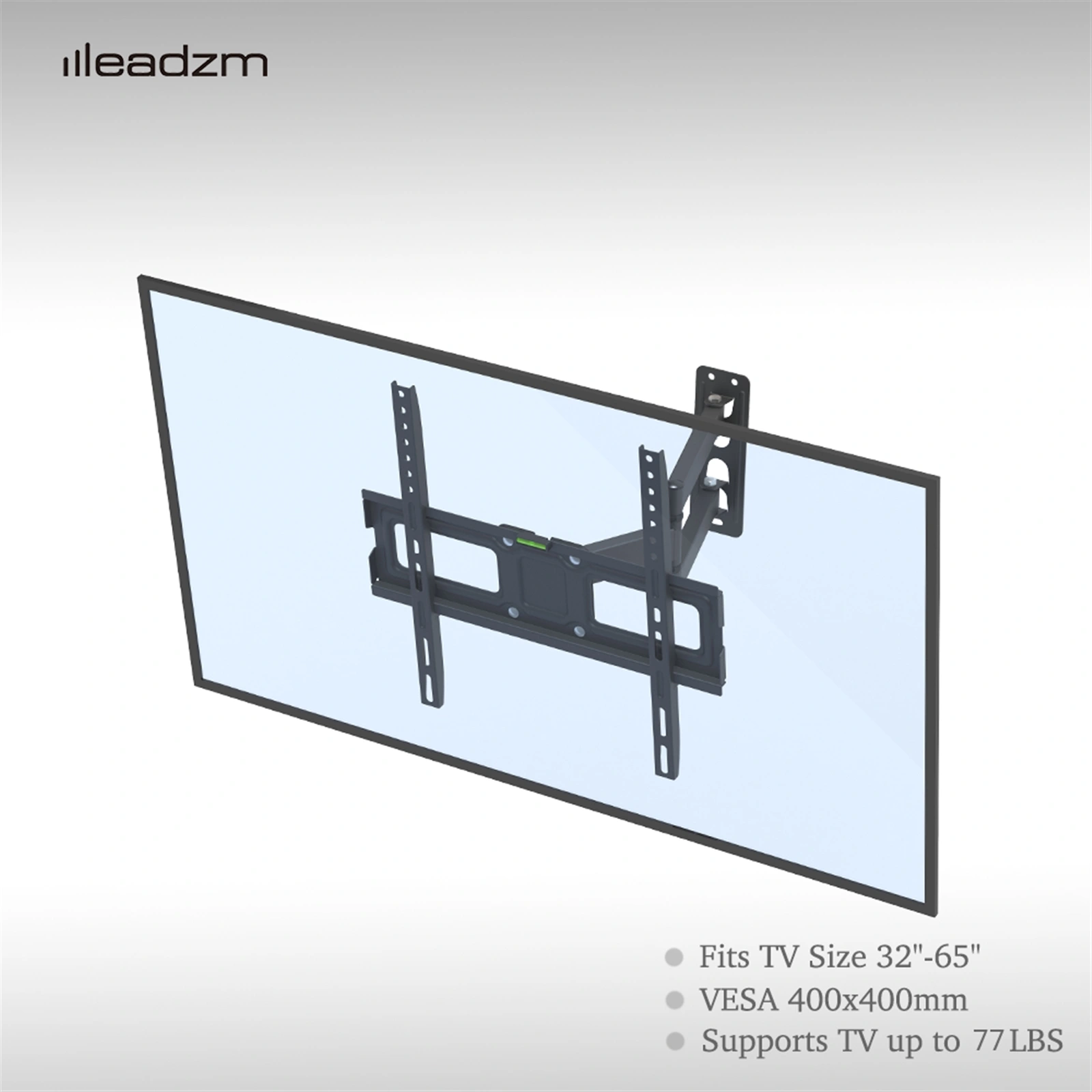 Tmxd-103 TV Stand for 32-65" Screens, Single Pendulum Design, 35KG Weight Bearing, VESA 400x400, Tilt -10° to 10°, Up and Down Adjustment view 3