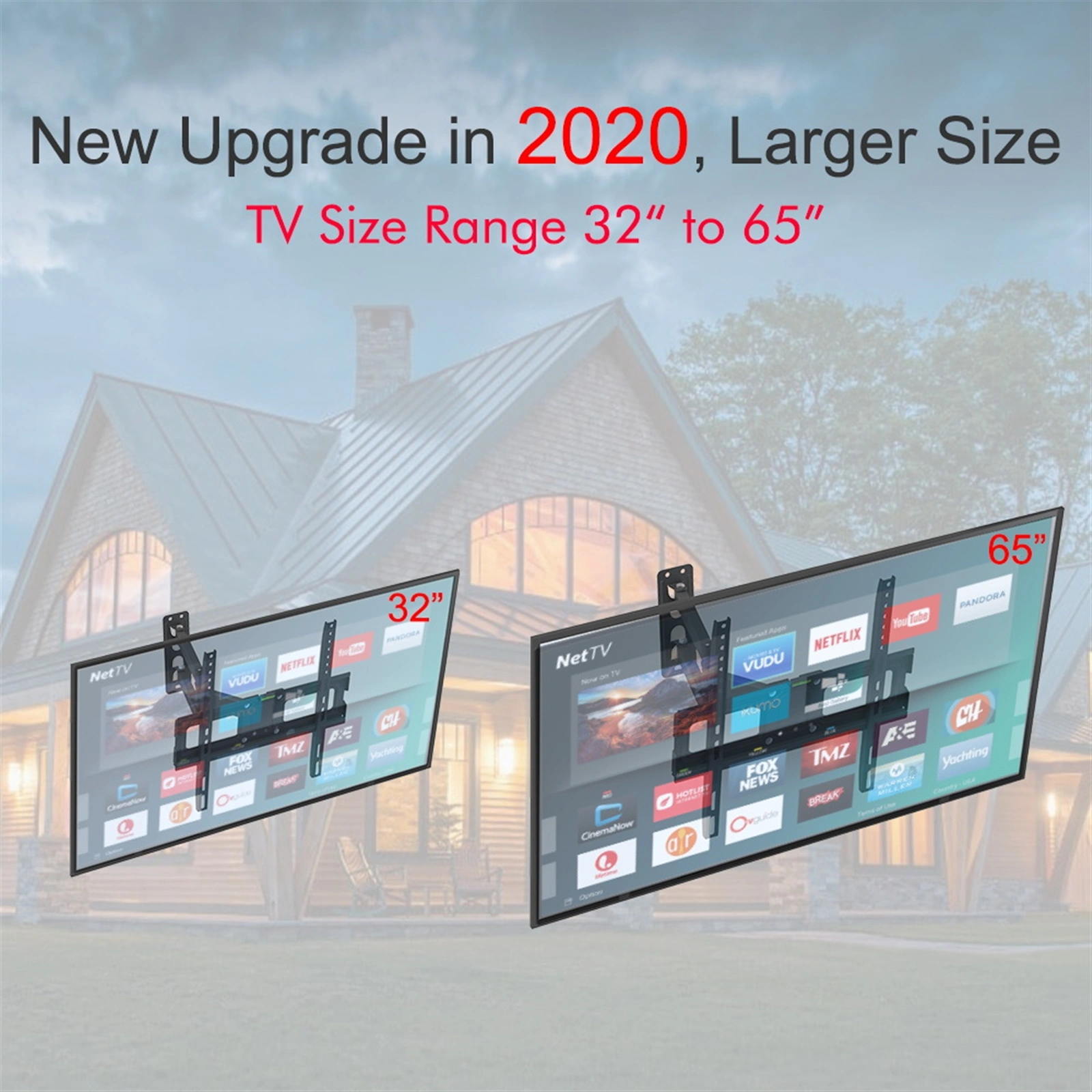 Tmxd-103 TV Stand for 32-65" Screens, Single Pendulum Design, 35KG Weight Bearing, VESA 400x400, Tilt -10° to 10°, Up and Down Adjustment view 4