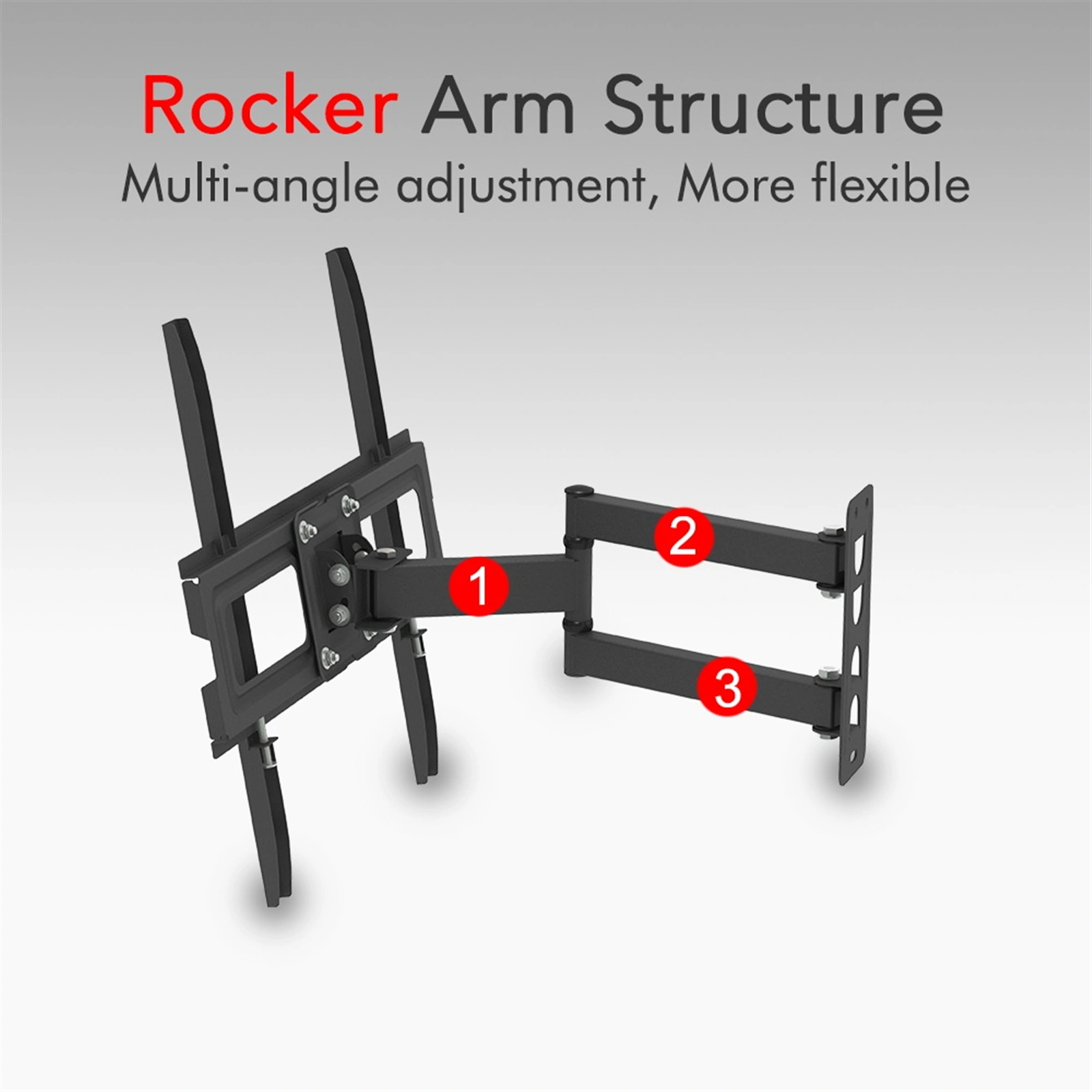 Tmxd-103 TV Stand for 32-65" Screens, Single Pendulum Design, 35KG Weight Bearing, VESA 400x400, Tilt -10° to 10°, Up and Down Adjustment view 5