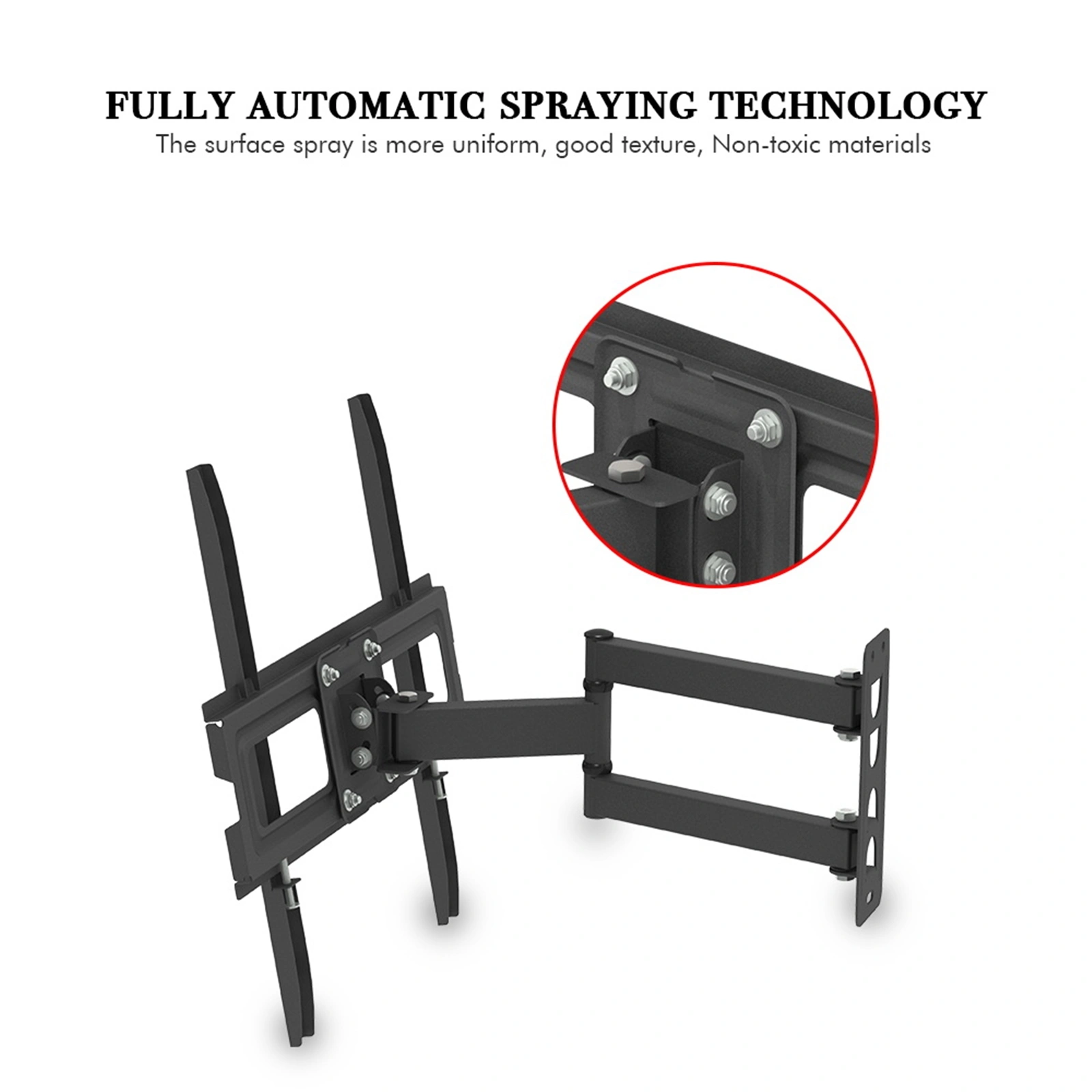Tmxd-103 TV Stand for 32-65" Screens, Single Pendulum Design, 35KG Weight Bearing, VESA 400x400, Tilt -10° to 10°, Up and Down Adjustment view 8