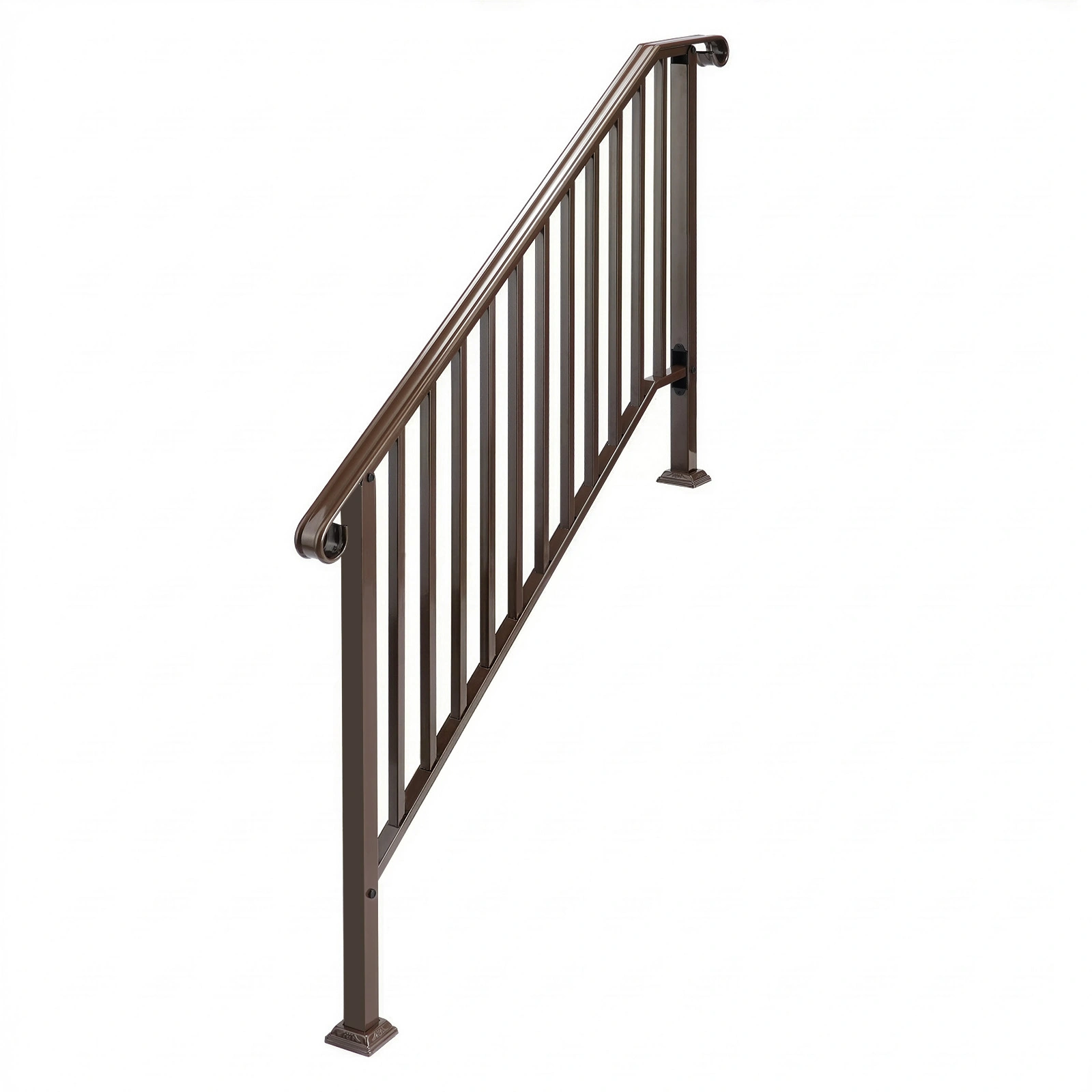 Outdoor 4-Tier Iron Handrail Plant Stand with Copper Finish