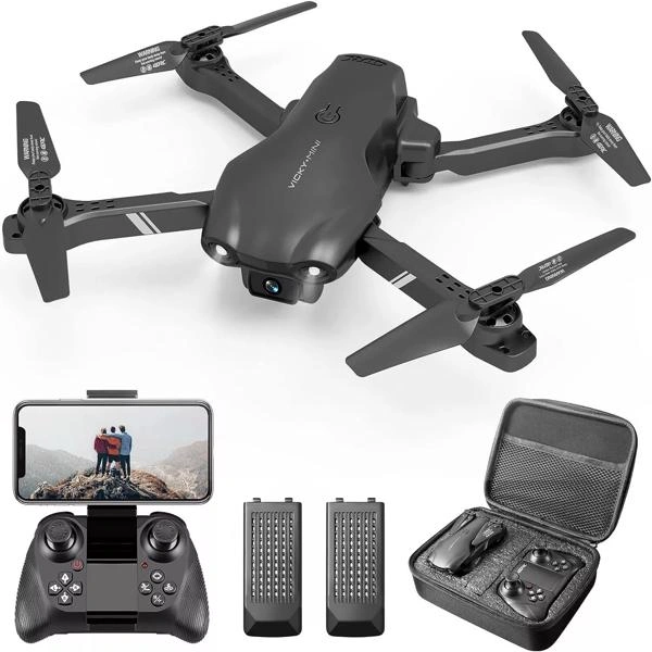 V13 RC Drone 6K HD Dual Camera WiFi FPV Foldable Quadcopter with 2 Batteries