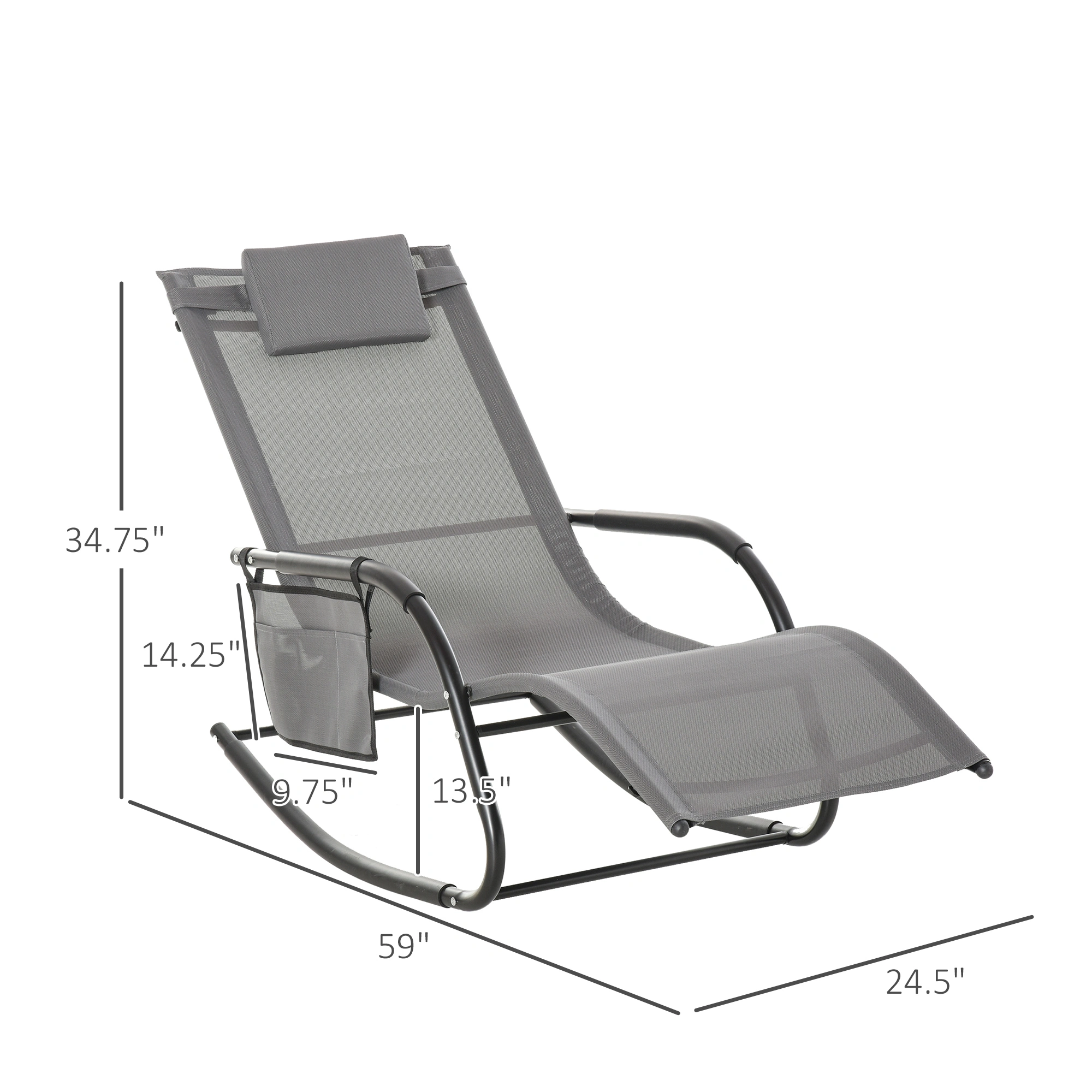 Garden Rocking Chair - Outdoor Patio Chair with Cushioned Seat, Classic Wood Rocking Chair for Porch, Deck, and Yard Relaxation