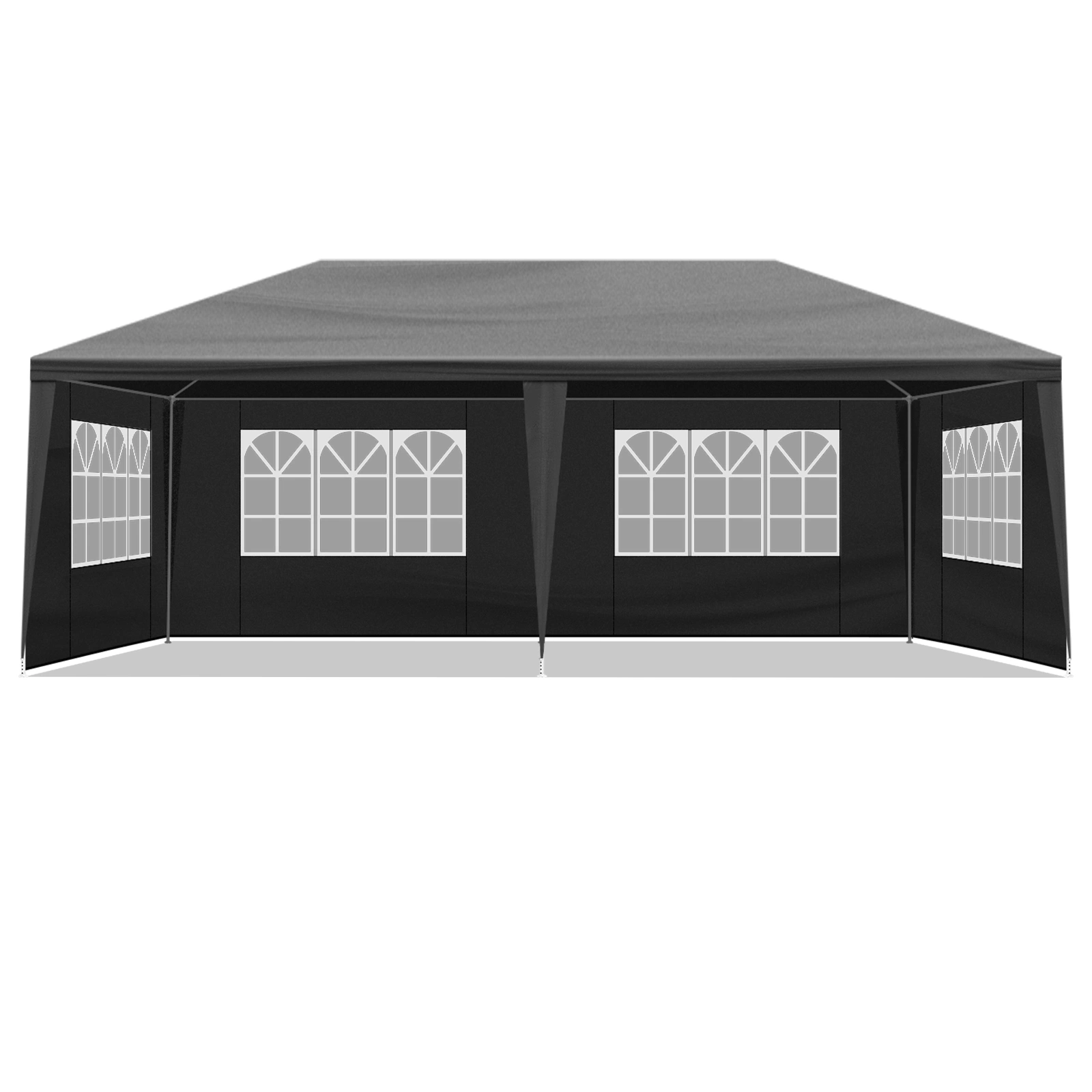 10x20 Outdoor Party Tent with 6 Removable Sidewalls - Waterproof Gazebo Canopy for Patio Wedding Event, Black view 6