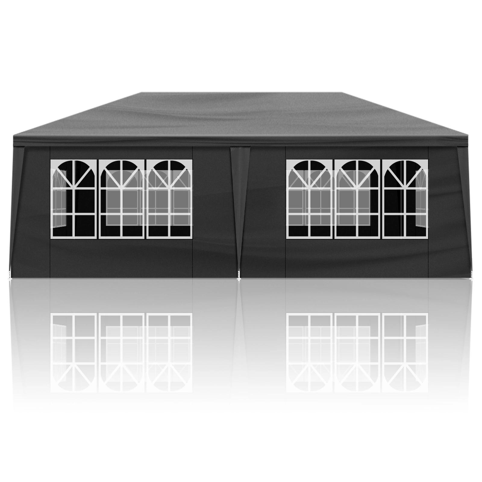 10x20 Outdoor Party Tent with 6 Removable Sidewalls - Waterproof Gazebo Canopy for Patio Wedding Event, Black view 8