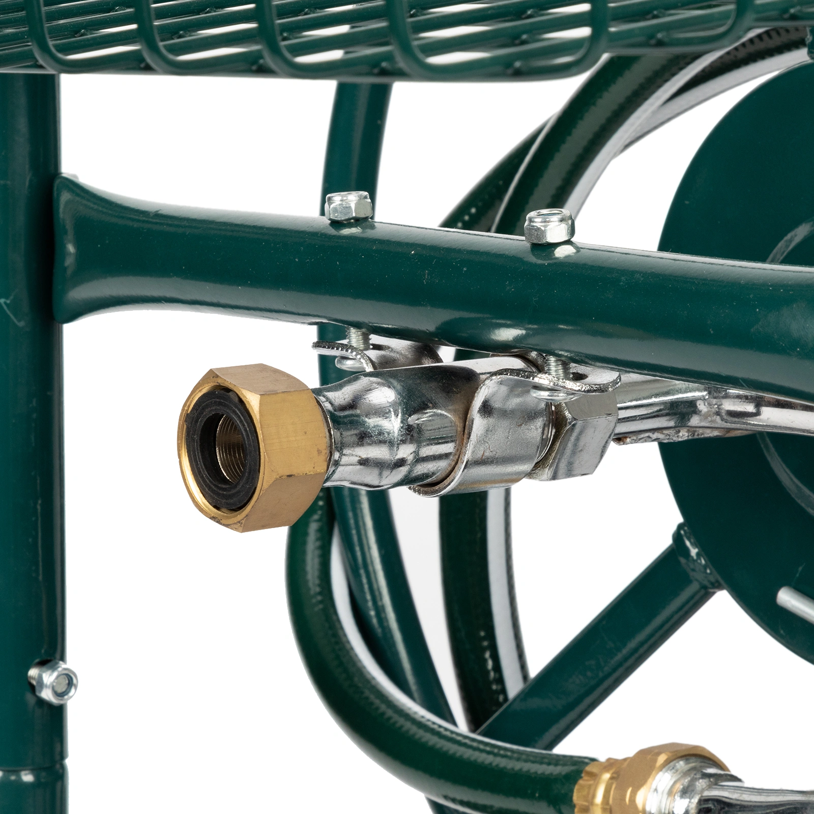 Dark Green Iron 4-Wheel Pipe Truck Cart, Heavy-Duty Non-Inflatable Tire Hand Truck for Industrial Material Transport view 2