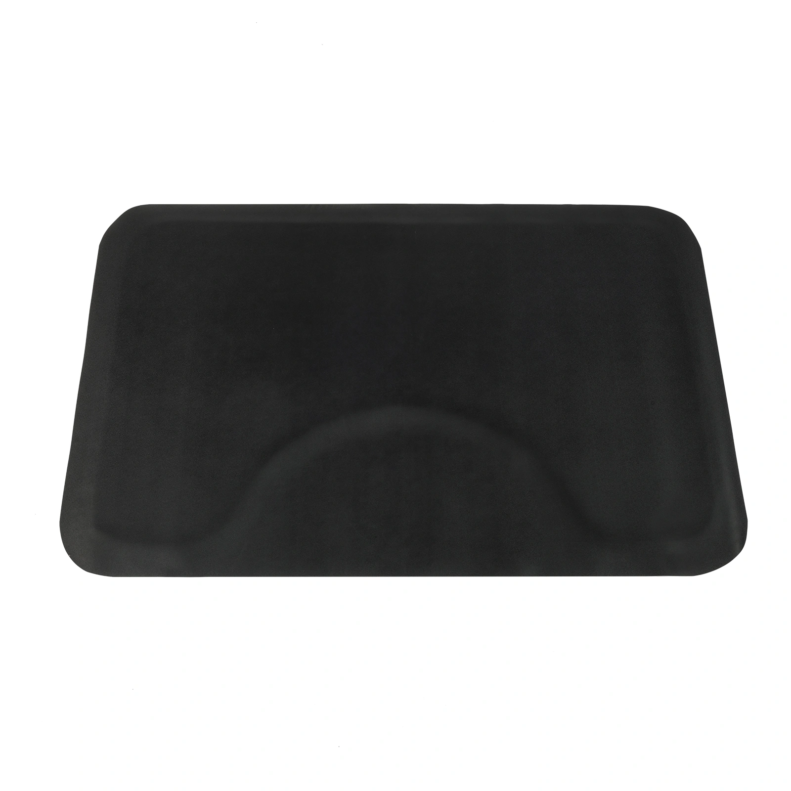 3'x 4.5'x 1/2" Anti-Fatigue Beauty Salon Mat - Square Border Rounded Interior Design, Black
