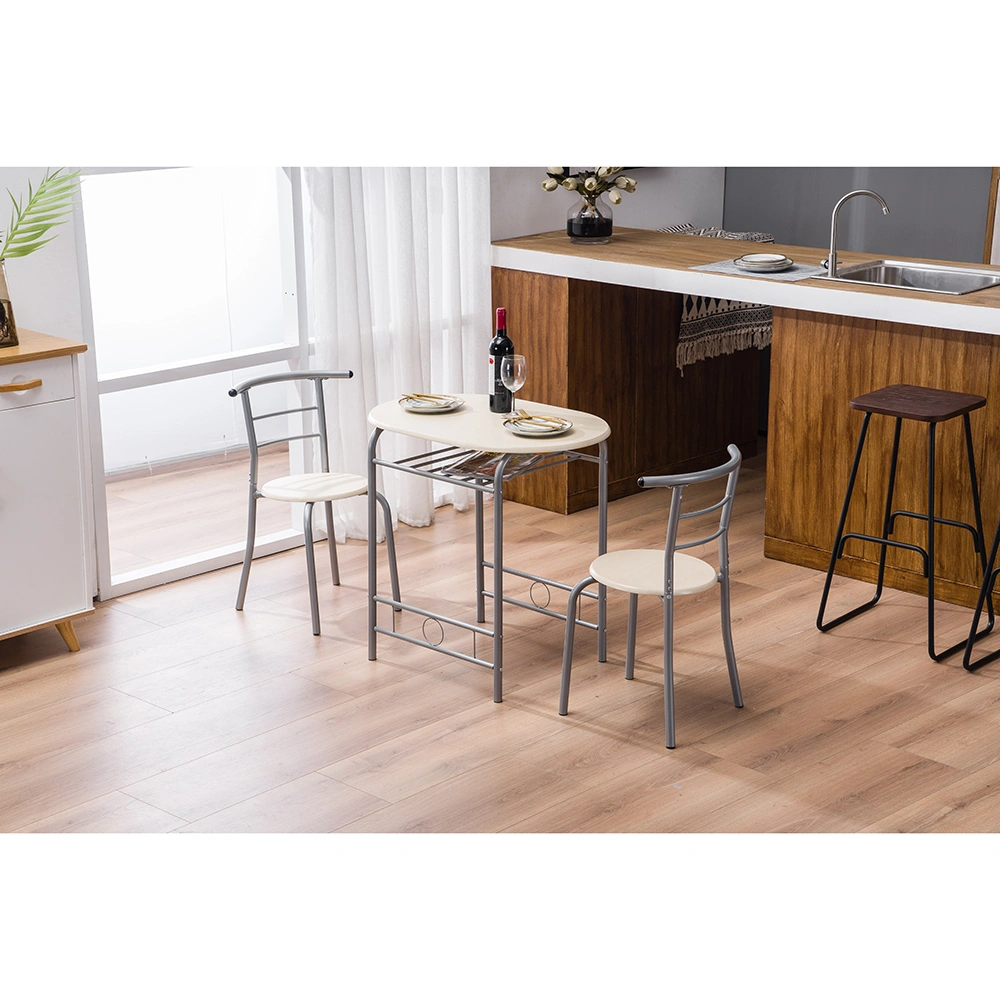 Natural PVC Dining Set, 1 Breakfast Table & 2 Chairs, Outdoor Patio Table Set view 12