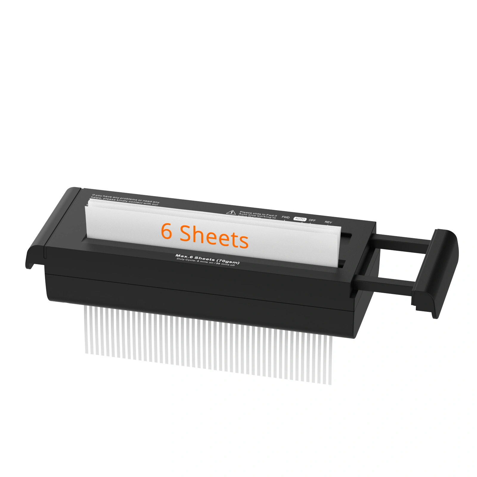 6-Sheet Strip Cut Paper Shredder, Portable Mini Shredder Extendable Arm Overheat Protection for Home Office Use