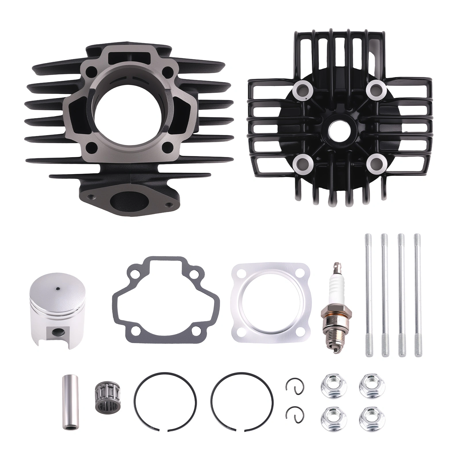 60cc Big Bore Top End Rebuild Kit for Yamaha PW50, Cylinder Piston Gasket Set with Studs, Fits 1981-2009