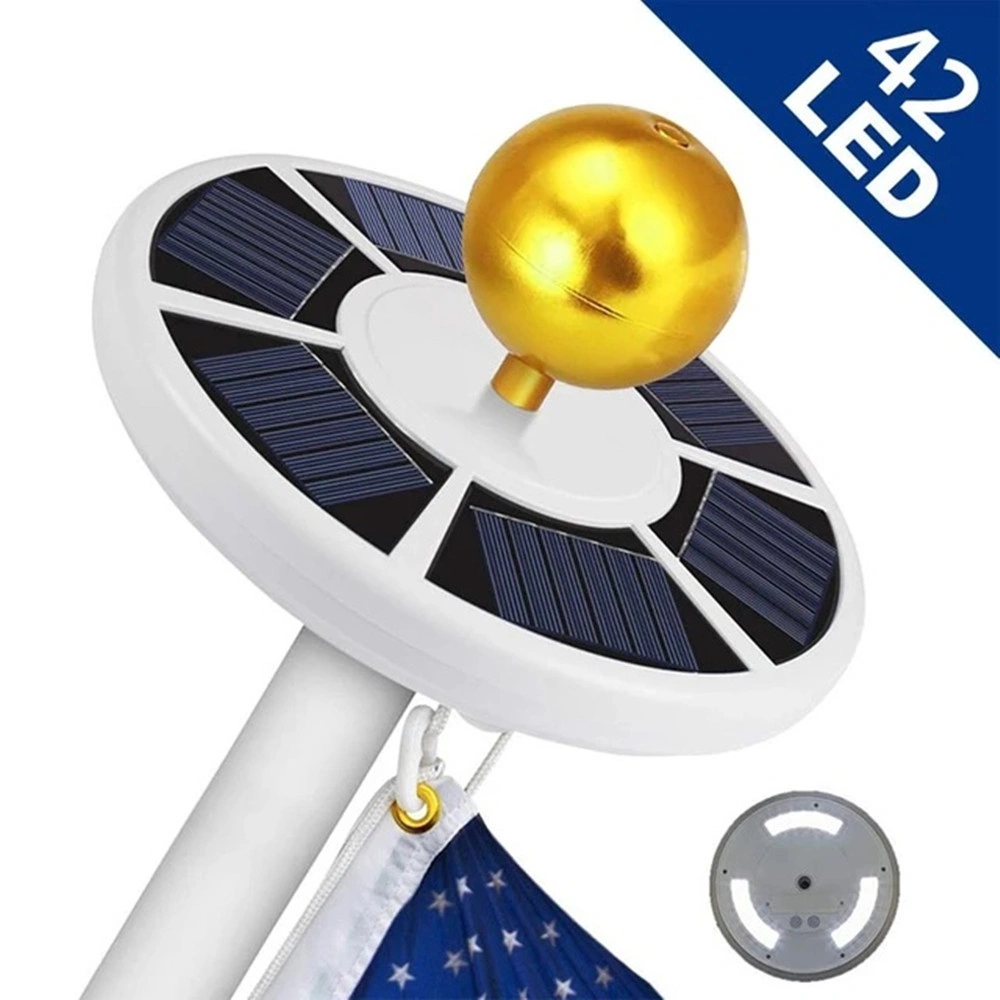 42 LED Solar Flagpole Light, Waterproof Outdoor Garden Umbrella Lamp for Landscape, Street & Camping