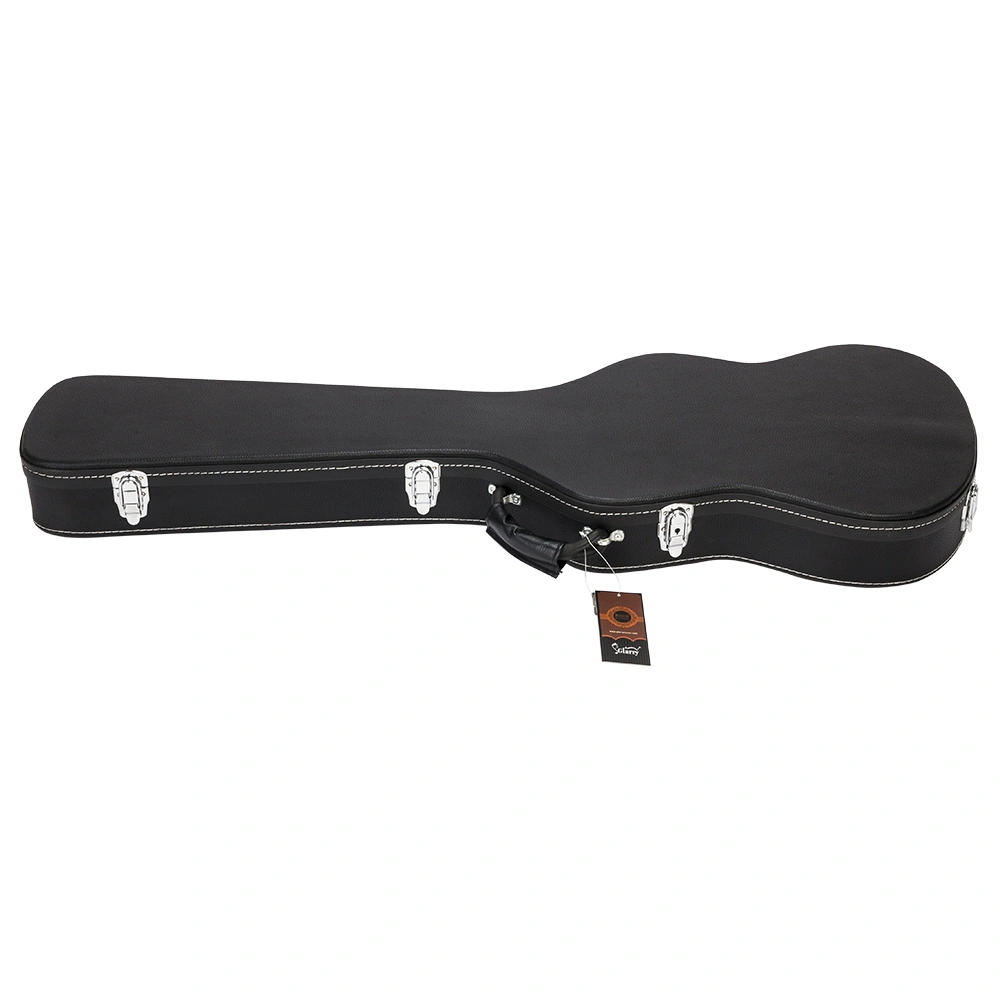 Electric Bass Hard Case Black Microgroove Flat Surface, ST High Grade Shockproof Travel Guitar Case
