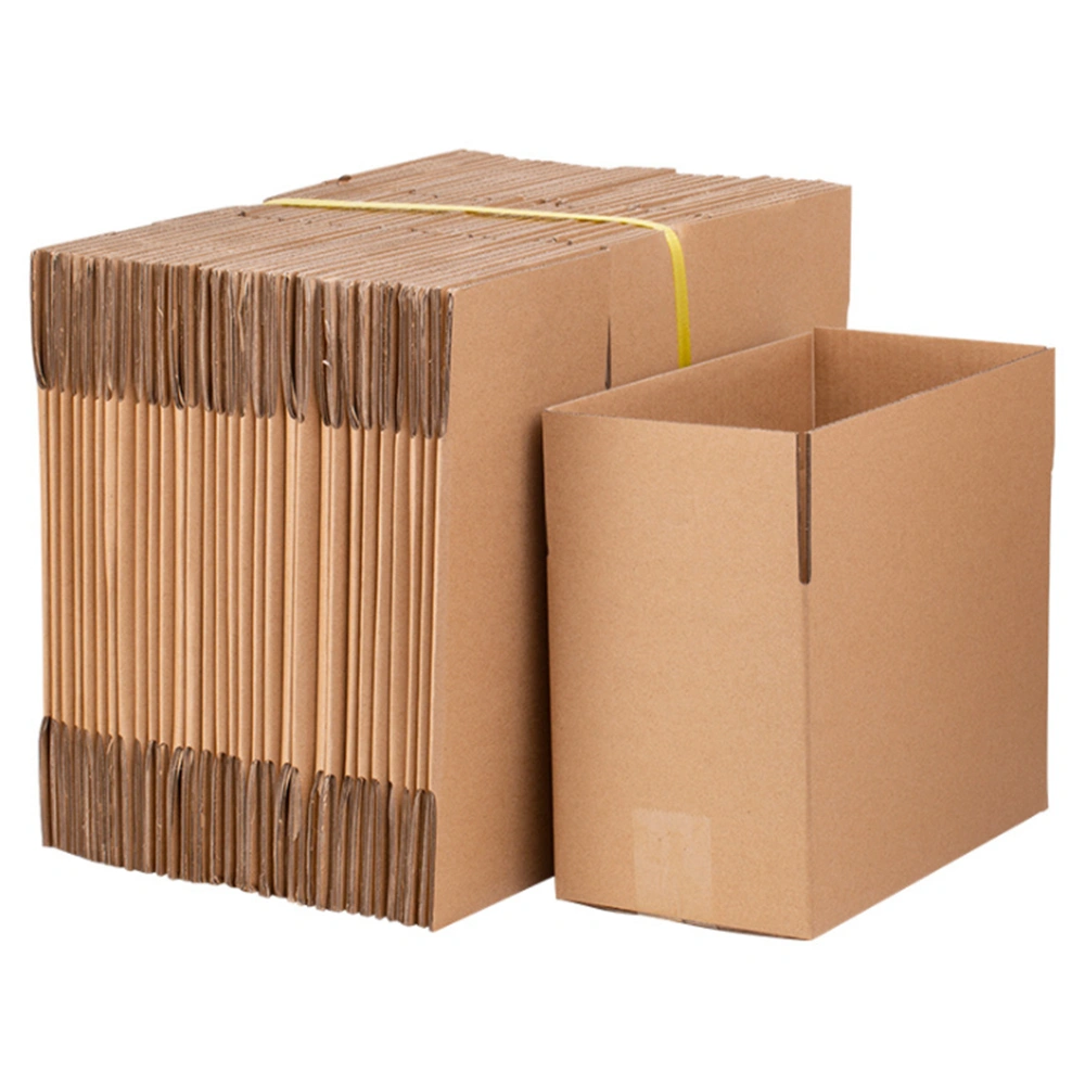 100 Pack Corrugated Paper Boxes 8x6x4 Inch, Yellow Shipping Boxes 20.3x15.2x10cm