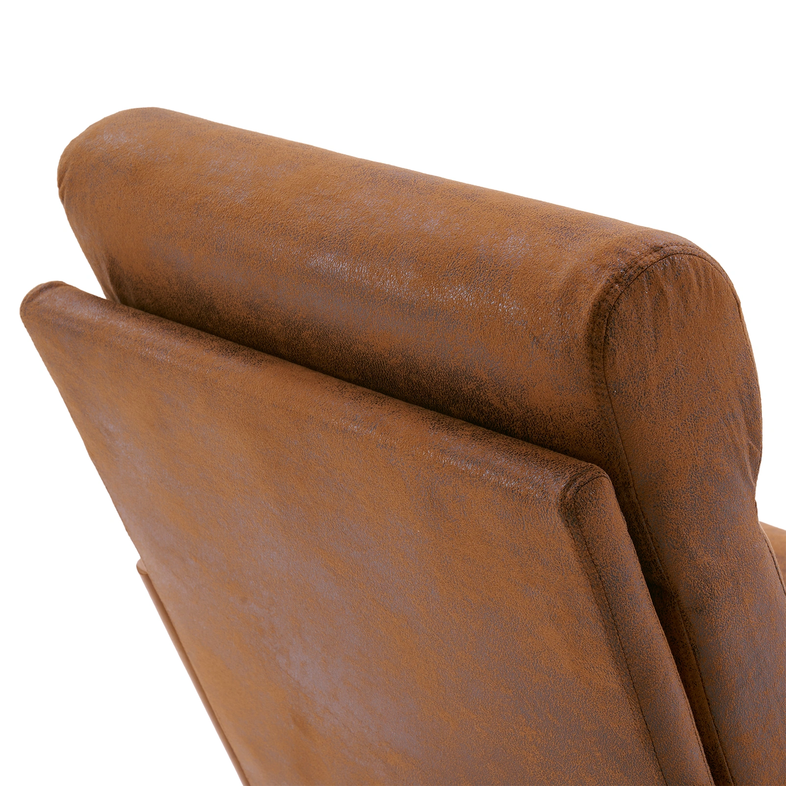 Orange High-Back Indoor Leisure Chair Solid Wood Armrests Iron Frame Bronzing Cloth view 13