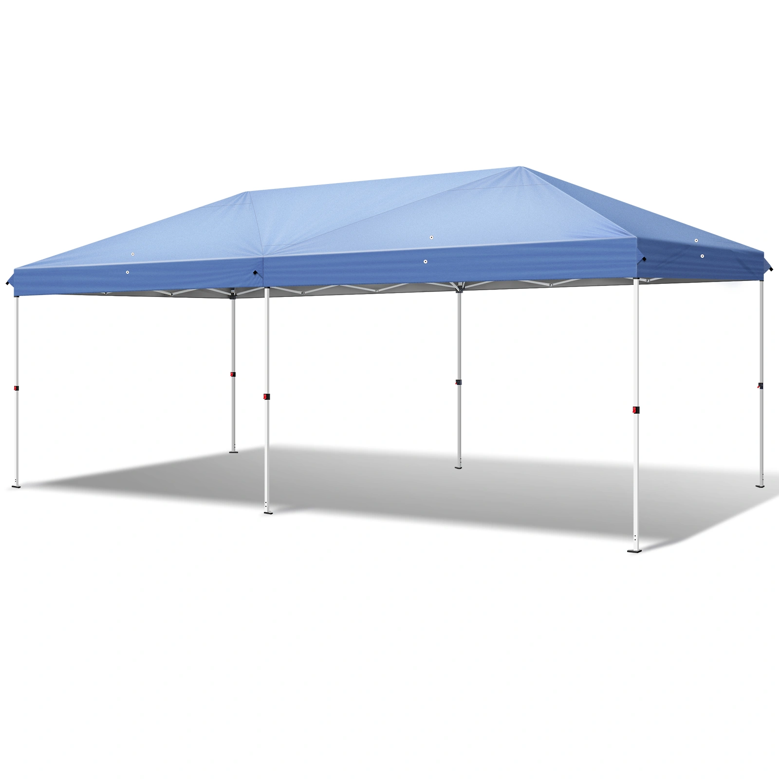 10x20 ft Blue Pop Up Canopy Tent, Instant Folding Shelter 6 Mesh Panels 2 Doors 4 Windows, Powder Coated Iron Frame, 210D Oxford Fabric Outdoor Canopy with Carry Bag, No Sandbags view 12