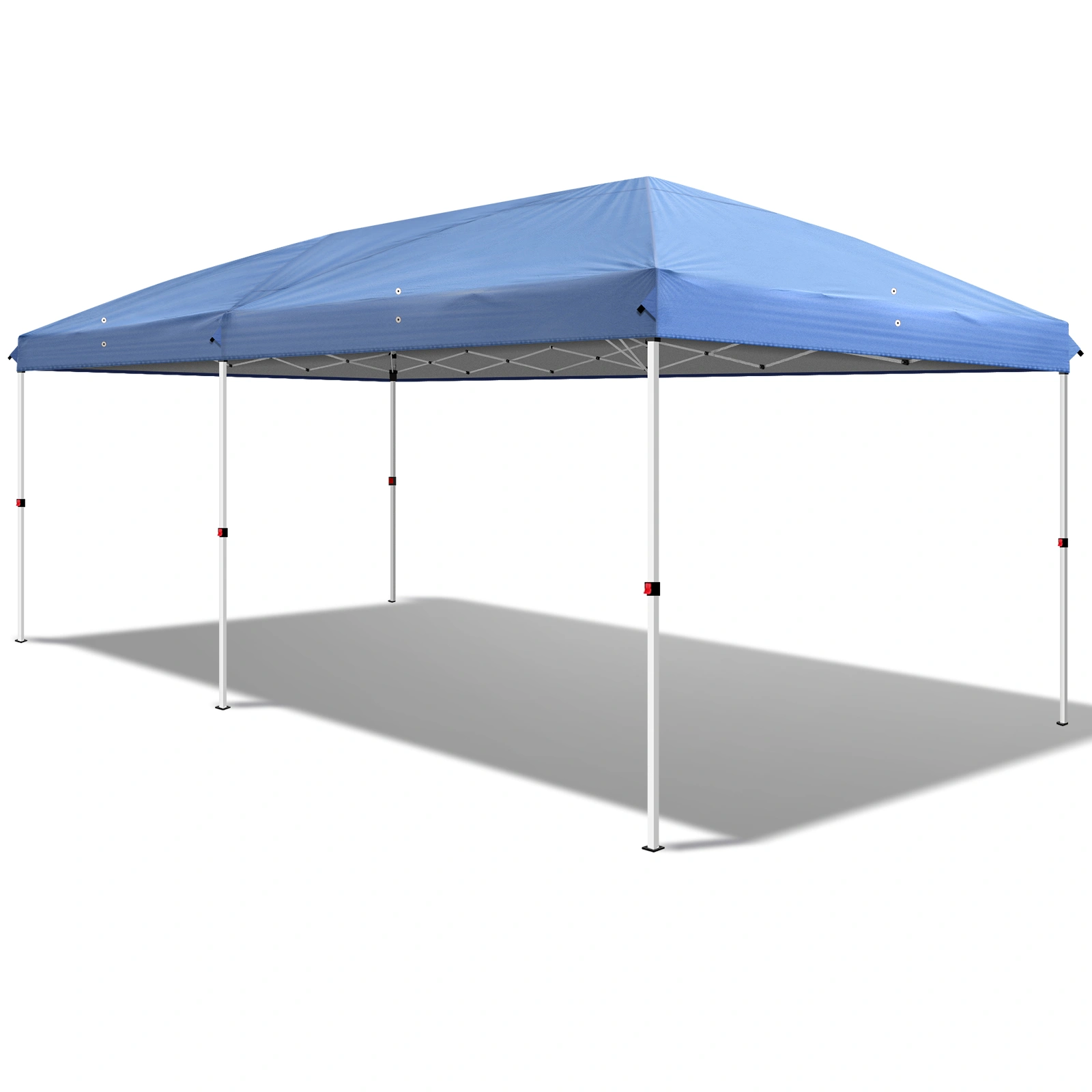 10x20 ft Blue Pop Up Canopy Tent, Instant Folding Shelter 6 Mesh Panels 2 Doors 4 Windows, Powder Coated Iron Frame, 210D Oxford Fabric Outdoor Canopy with Carry Bag, No Sandbags view 13