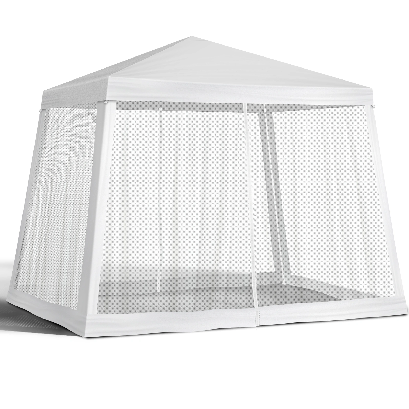 8x8 FT Mesh Party Tent Gazebo Canopy - Outdoor Event Shelter with Window Screens, Portable Pop Up Canopy for Patio Garden Market