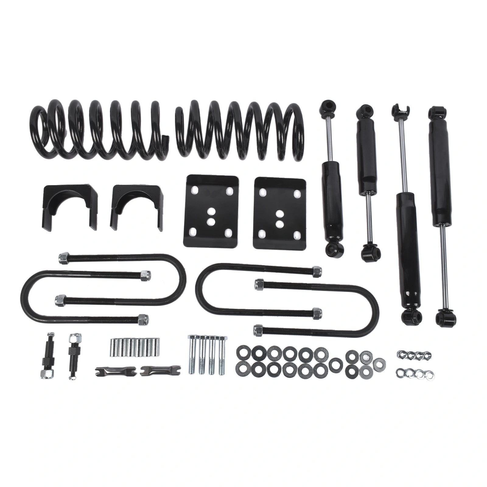 3" / 5" Drop Lowering Flip Kit Fit Chevrolet C10 GMC C15 1973-1987 with Springs & Shocks, Black