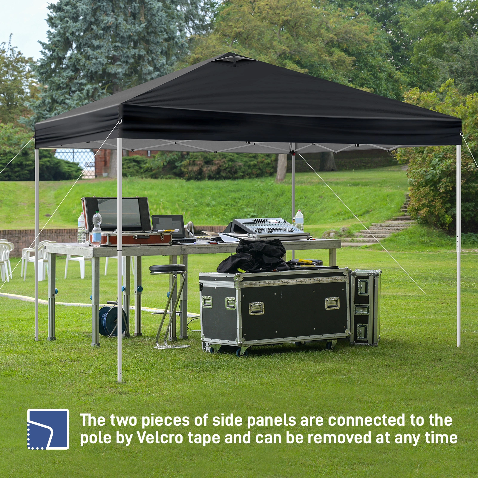 10x10FT Pop Up Canopy Tent with 2 Sidewalls, Outdoor Event Shelter Canopy for Parties, Beach, Market, Camping view 13