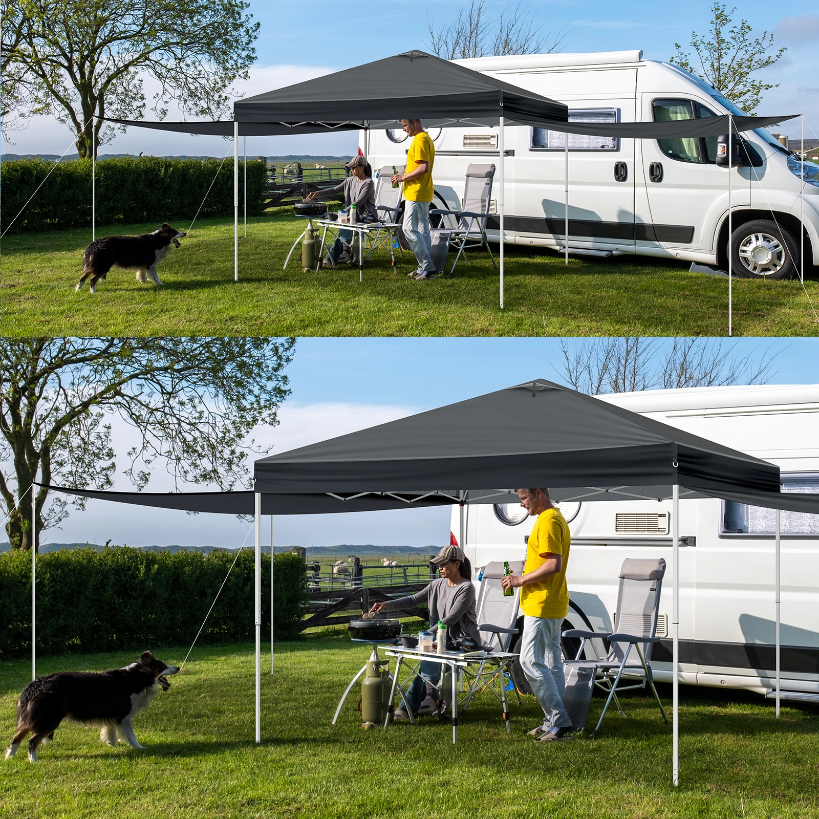 10x10FT Pop Up Canopy Tent with 2 Sidewalls, Outdoor Event Shelter Canopy for Parties, Beach, Market, Camping view 14