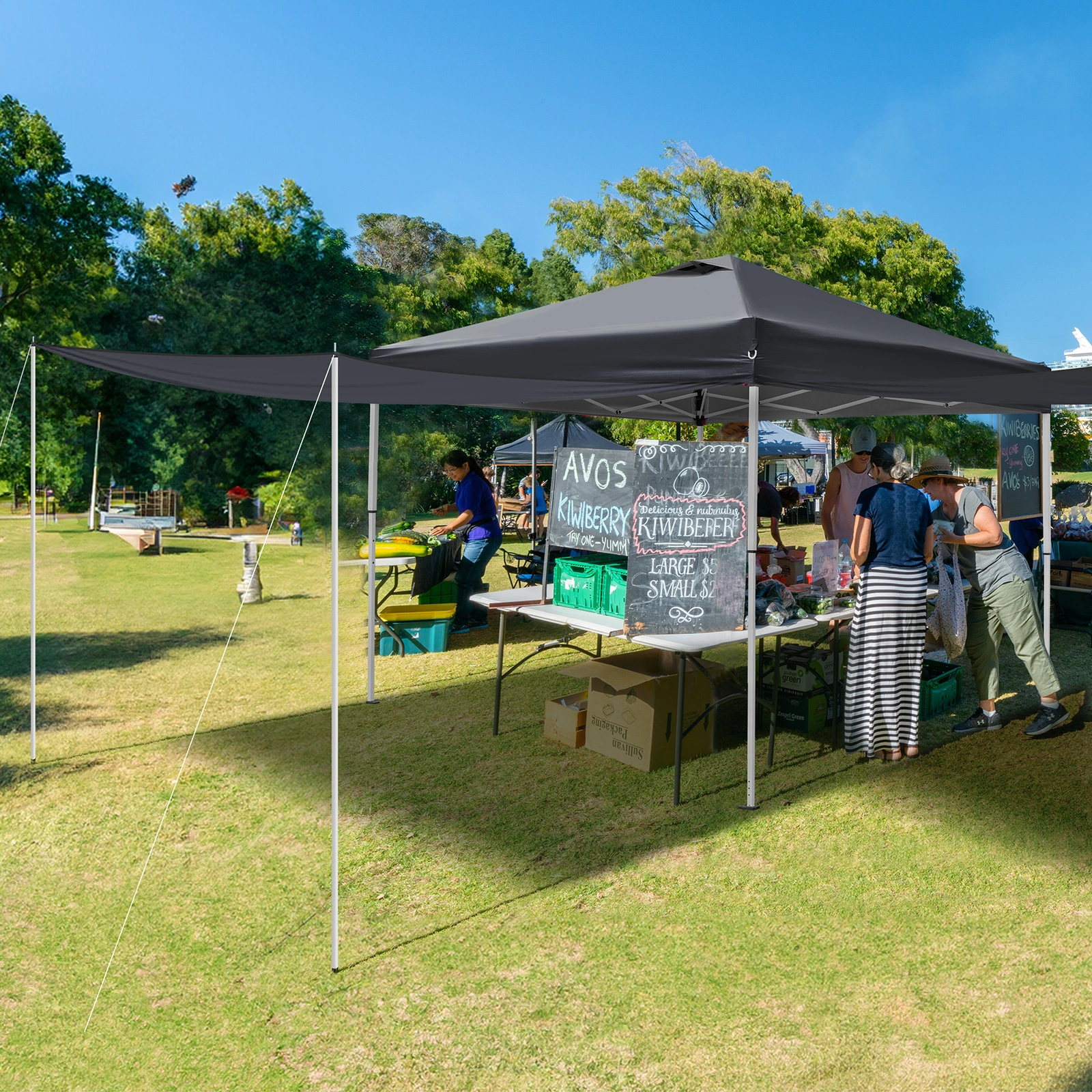 10x10FT Pop Up Canopy Tent with 2 Sidewalls, Outdoor Event Shelter Canopy for Parties, Beach, Market, Camping view 20