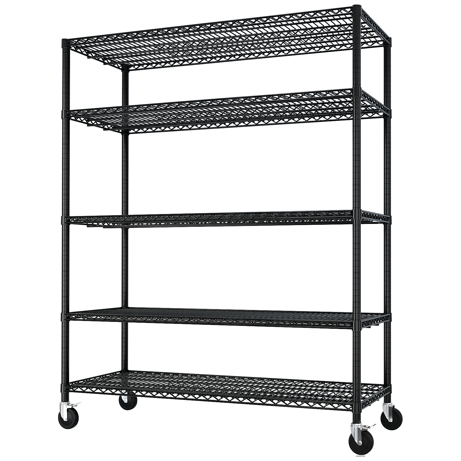 12" W Wire Shelving Unit 75.59" H X 55.12"W X 23.62"D 3200LBS Heavy Duty Adjustable Metal Shelves NSF Garage Pantry Commercial Storage Rack w/Wheels view 11