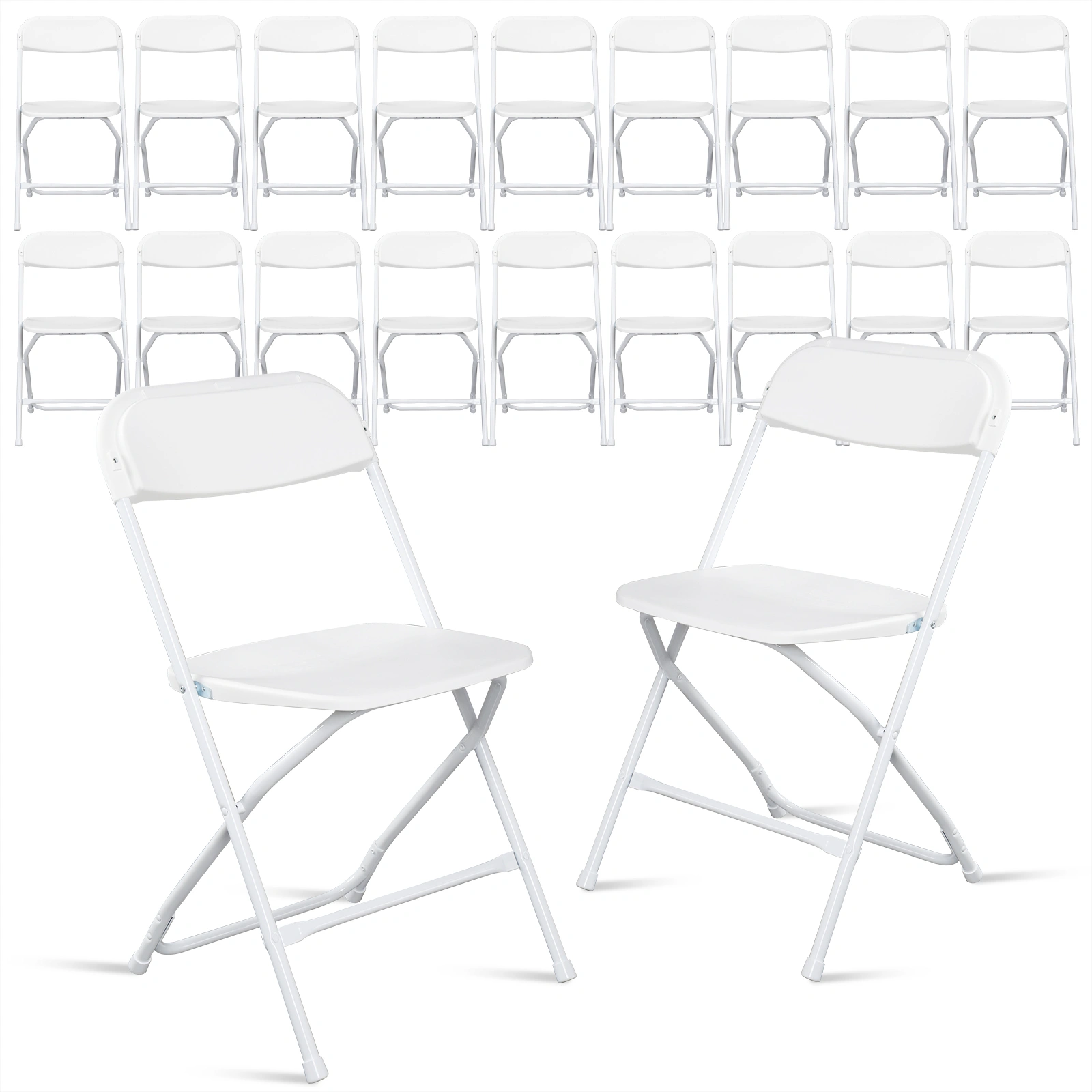 10pcs Injection Molding Classic Garden Plastic Folding Chair White