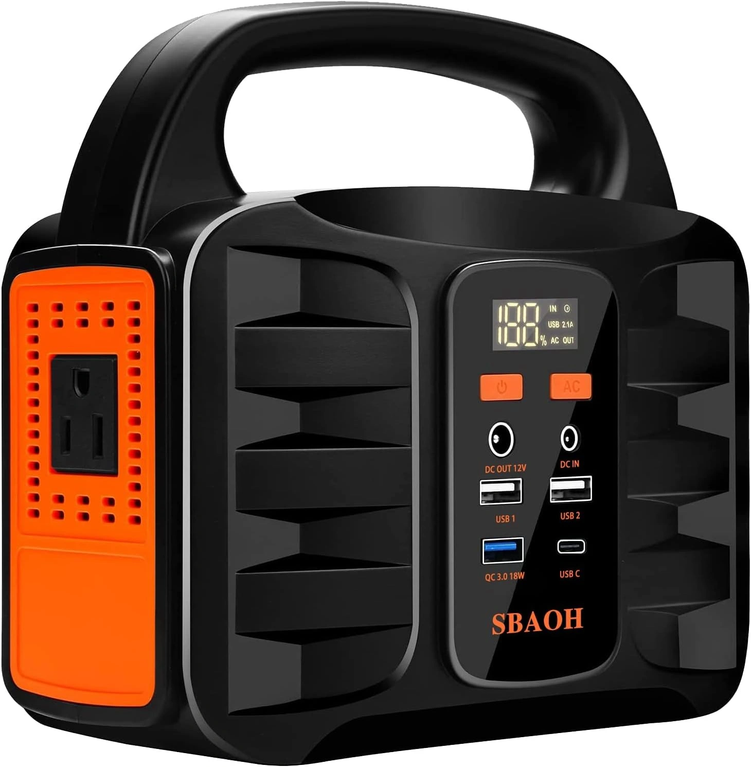 150W Portable Power Station 155Wh 42000mAh Solar Generator - 110V AC DC Outdoor Battery Backup for RV Camping Emergency Home Use, Black