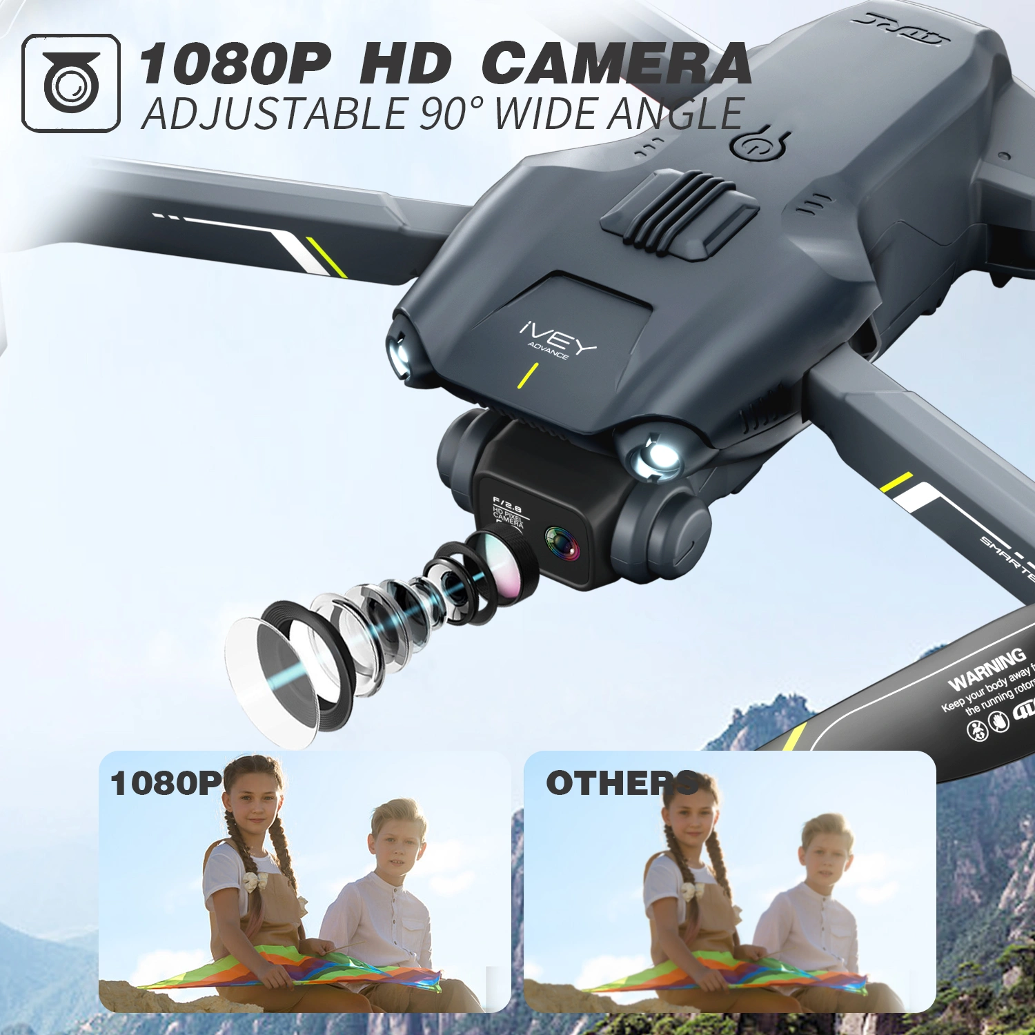 2026 V13 RC Drone 6K HD Dual Camera WiFi FPV Foldable Quadcopter,2 Batteries
