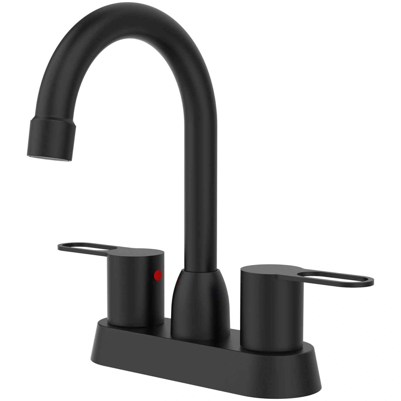 2 Handles Centerset Bathroom Sink Faucet Matte Black RV 3-Hole 4 Inch Widespread with Pop-Up Drain Vanity Tap